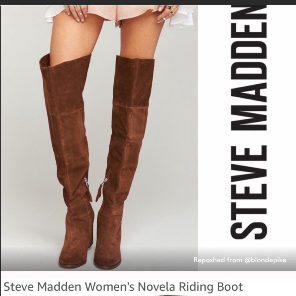 Steve Madden Novela Riding Boot Suede. Size 7.5